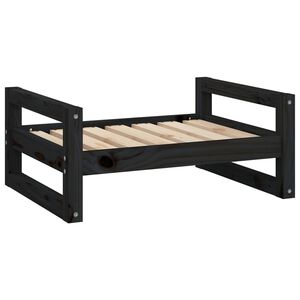 vidaXL Hundb&auml;dd svart 65,5x50,5x28 cm massiv furu