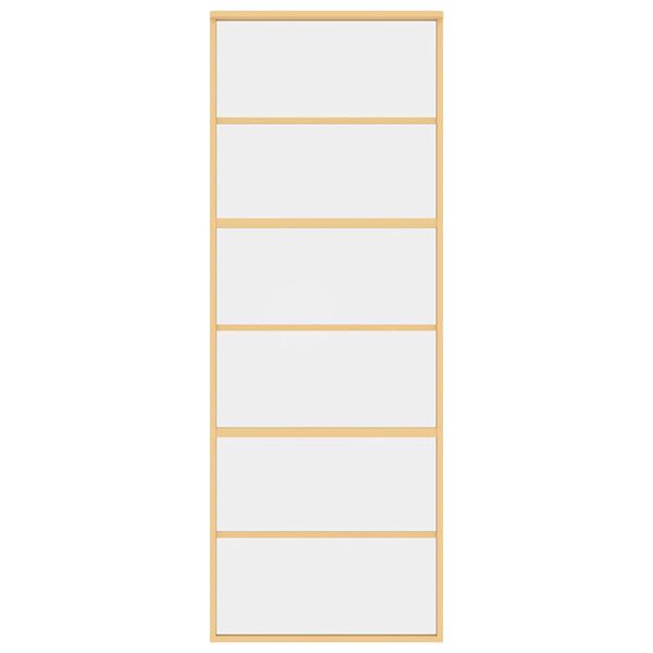 vidaXL Skjutd&ouml;rr guld 76x205 cm klart ESG-glas och aluminium