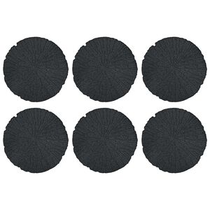 vidaXL Stepping Stone 6 st Svart &Oslash; 45 x 1,8 cm Gummi