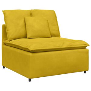vidaXL Modul&auml;r soffmodul i mitten med kuddar gul 100 cm