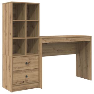 vidaXL Skrivbord Artisan Ek 145,5 x 40 x 127 cm 2 st