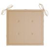vidaXL Trädgårdsstolar med beige dynor 2 st massiv teak