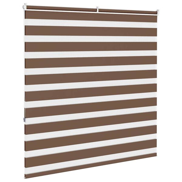 vidaXL Rullgardin zebra brun 145x150 cm tyg bredd 140,9 cm polyester
