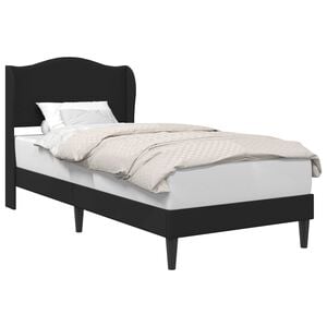 vidaXL S&auml;ngram med huvudgavel Svart 90 x 190 cm Konstl&auml;der