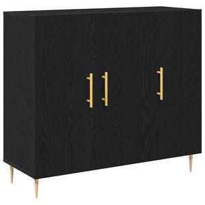 vidaXL Sideboard Svart Ek 90 x 34 x 80 cm Konstruerat tr&auml;