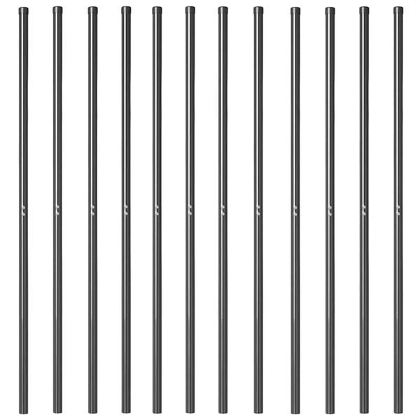 vidaXL St&auml;ngselstolpe 12 pcs Gr&aring; Pulverlackerad st&aring;l