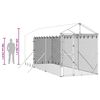 vidaXL Hundg&aring;rd med tak silver 2x6x2,5 m galvaniserat st&aring;l