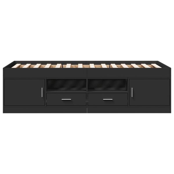 vidaXL Dagb&auml;dd med l&aring;dor utan madrass svart 100x200 cm