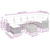 vidaXL Loungegrupp f&ouml;r tr&auml;dg&aring;rden med dynor 8 delar gr&aring; konstrotting