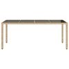 vidaXL Trädgårdsbord med glasskiva beige 190x90x75 cm konstrotting