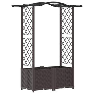 vidaXL Upph&ouml;jd B&auml;dd med Spalj&eacute; och Tak Brun 125 x 40 x 138 cm PP