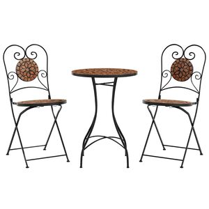 vidaXL Caf&eacute;set mosaik terrakotta j&auml;rn och keramik