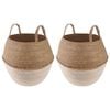 vidaXL Kruka med handtag 2 st Vit &Oslash; 32 x 32 cm 100% Sj&ouml;gr&auml;s