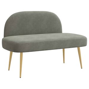 vidaXL Kl&auml;dd b&auml;nk med ryggst&ouml;d Ljusgr&aring; 110 x 60 x 76 cm Kordread tyg