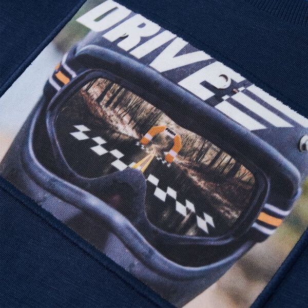 T-shirt med l&aring;nga &auml;rmar f&ouml;r barn marinbl&aring; melange 116