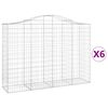 vidaXL Gabioner b&aring;gformade 6 st 200x50x140/160 cm galvaniserat j&auml;rn