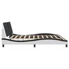 vidaXL Bed Frame with LED without Mattress "Zadar" White and Black 200x200 cm