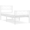 vidaXL S&auml;ngram med huvudgavel och fotgavel vit metall 100x200 cm