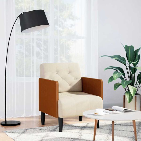 vidaXL Soffstol med armstöd 55 cm linne