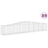vidaXL Gabioner b&aring;gformade 9 st 400x50x60/80 cm galvaniserat j&auml;rn