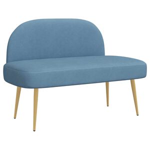 vidaXL Kl&auml;dd b&auml;nk med ryggst&ouml;d Bl&aring; 110 x 60 x 76 cm Kordread tyg