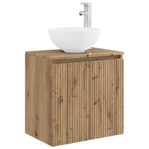 vidaXL V&auml;ggmonterad handfatsspegel Artisan-ek 49,5 x 41 x 64,5 cm