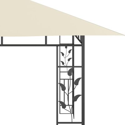 vidaXL Paviljong med myggnät 4x3x2,73 m gräddvit 180 g/m²