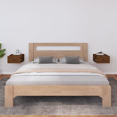 vidaXL Väggmonterade sängbord 2 st Honungsbrun 40x29,5x22 cm
