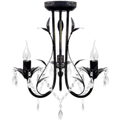 vidaXL Takkrona i Art Nouveau-stil 3-armad svart