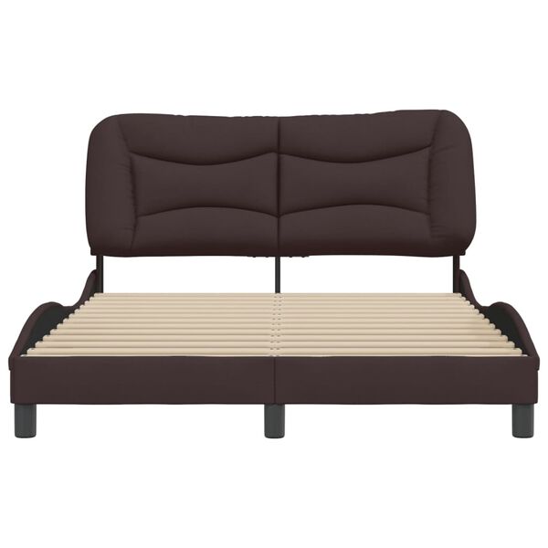 vidaXL Bed Frame without Mattress "Hvar" Dark Brown 140x200 cm Fabric