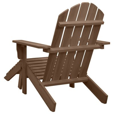 vidaXL Trädgårdsstol med ottoman trä brun