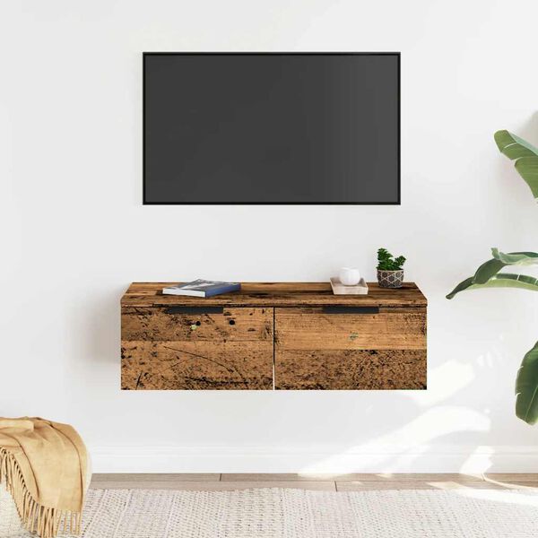 vidaXL Väggskåp åldrat trä 68x30x20 cm konstruerat trä