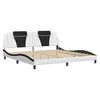 vidaXL Bed Frame "Viana" without Mattress White and Black 200x200 cm Faux Leather