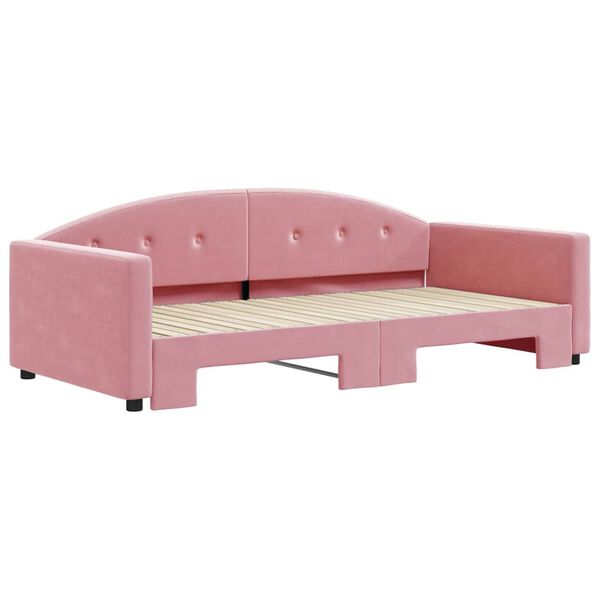 vidaXL Dagb&auml;dd utdragbar rosa 100x200 cm sammet
