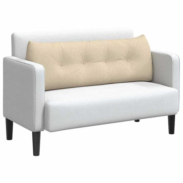 vidaXL Ryggkudde Kr&auml;m 140 x 24 x 50 cm tyg