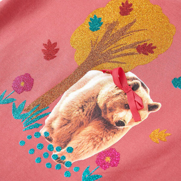 T-shirt med långa ärmar för barn gammelrosa 92