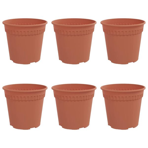 vidaXL Rund Blomkruka 6 pcs Murgr&ouml;n &Oslash; 19 x 16 cm Plast