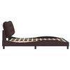 vidaXL Bed Frame without Mattress "Hvar" Dark Brown 140x200 cm Fabric