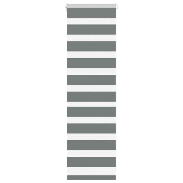 vidaXL Rullgardin zebra m&ouml;rkgr&aring; 45x100 cm tyg bredd 40,9 cm polyester