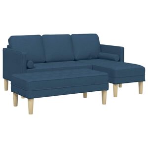 vidaXL Soffset 2 st Bl&aring; Polyester