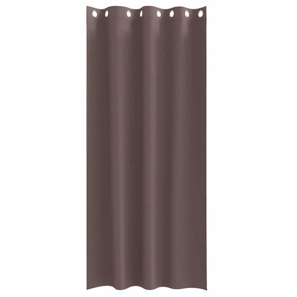 vidaXL M&ouml;rkl&auml;ggningsgardiner med Ringar 2 pcs M&ouml;rkbrun 245 x 140 cm