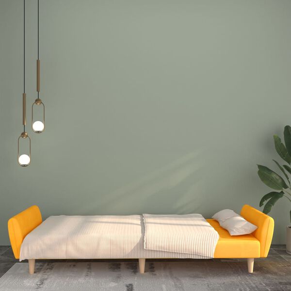 vidaXL B&auml;ddsoffa 2-sits gul tyg