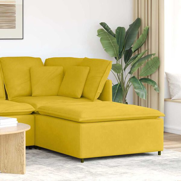 vidaXL Modulsoffa fotpallsmodul gul 100x100x48 cm