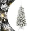 vidaXL Plast Hingad Julgran 150 LED-lampor Gr&ouml;n och Vit 120 cm