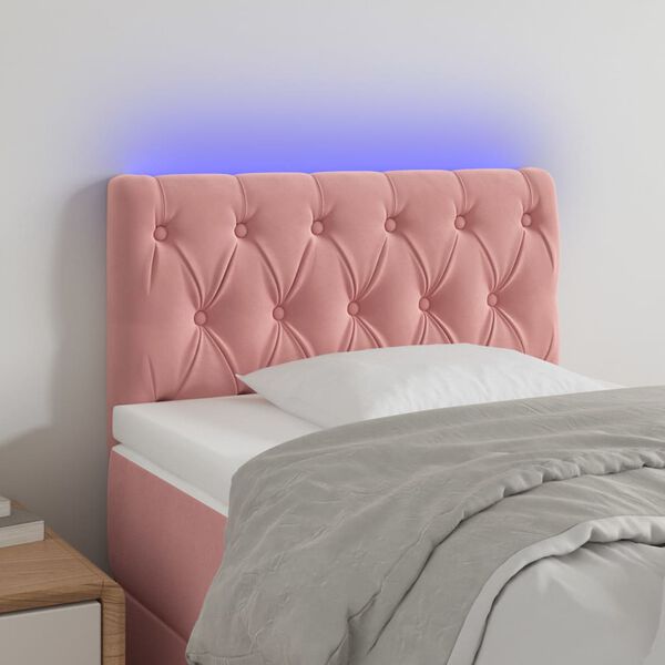 vidaXL S&auml;nggavel LED rosa 80x7x78/88 cm sammet