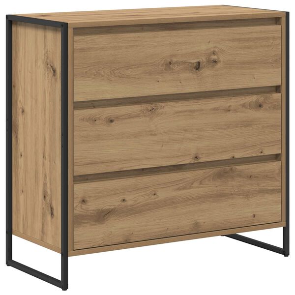 vidaXL Sideboard med l&aring;da Artisan Ek 79 x 36 x 75.5 cm Konstruerat tr&auml;