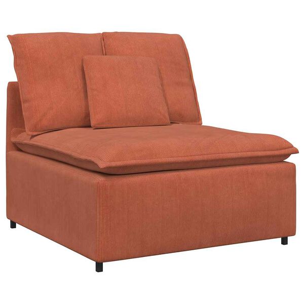 vidaXL Modul&auml;r mittmodul f&ouml;r soffa med dynor r&ouml;d orange 100 cm