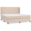 vidaXL Rams&auml;ng med b&auml;ddmadrass cappuccino 200x200 cm konstl&auml;der