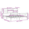 vidaXL S&auml;ng med bokhylla utan madrass 200x200cm massiv furu