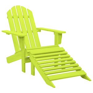 vidaXL Adirondackstol med fotpall massivt grantr&auml; gr&ouml;n